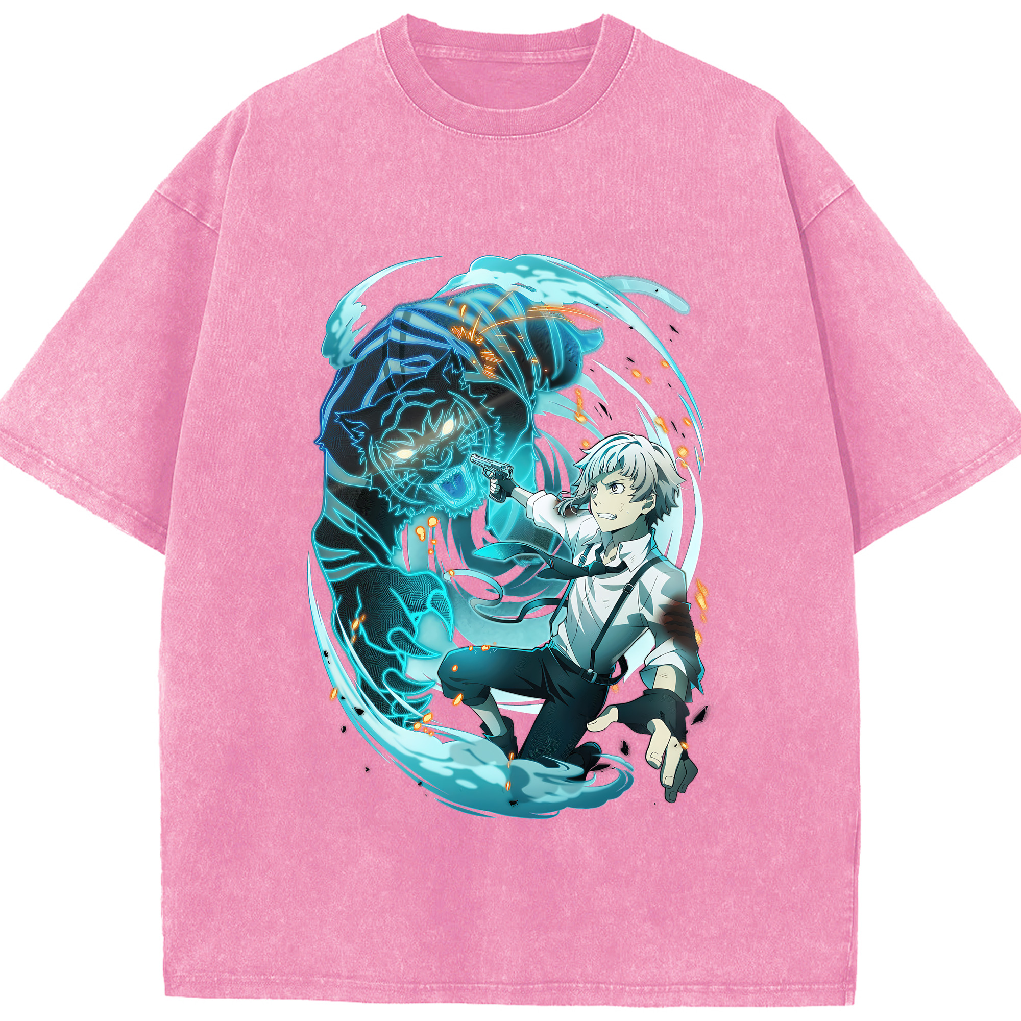 （画像用） 文豪ストレイドッグス Bungo Stray Dogs 綿100% ヴィンテージ風 半袖Tシャツ（フロントプリント）